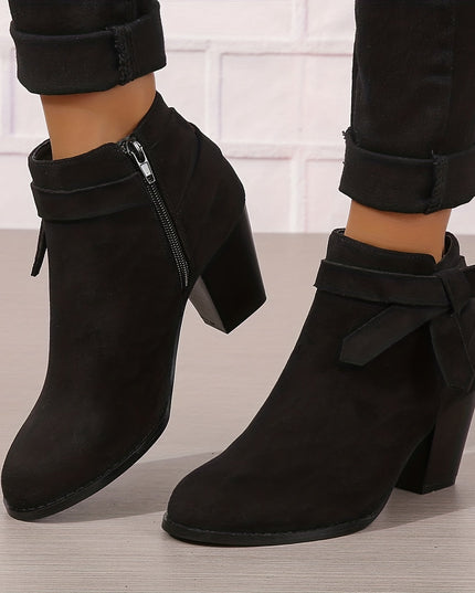 Sylvane | Women's Chelsea Ankle Boot with Block Heel - Black - Image 2