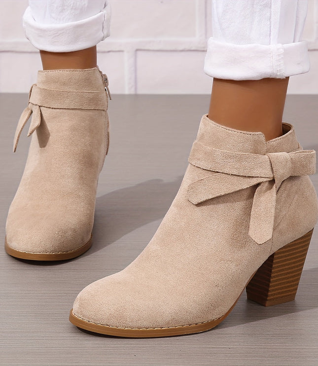 Sylvane | Women's Chelsea Ankle Boot with Block Heel - Black - Image 3