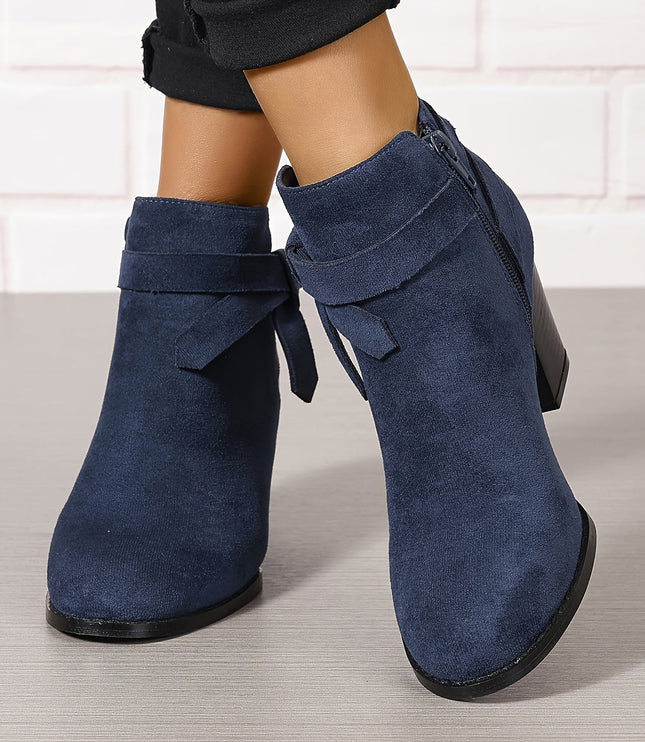 Sylvane | Women's Chelsea Ankle Boot with Block Heel - Black - Image 8