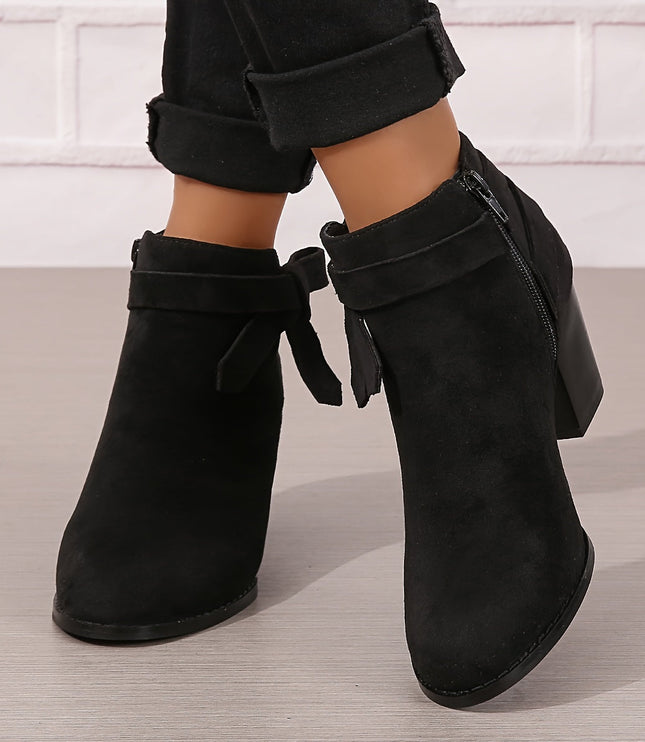 Sylvane | Women's Chelsea Ankle Boot with Block Heel - Black - Image 1