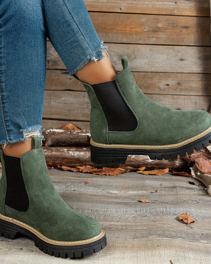 Blythe | Women's Chelsea Platform Ankle Boots - Black - Image 10