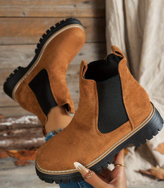 Blythe | Women's Chelsea Platform Ankle Boots - Black - Image 11
