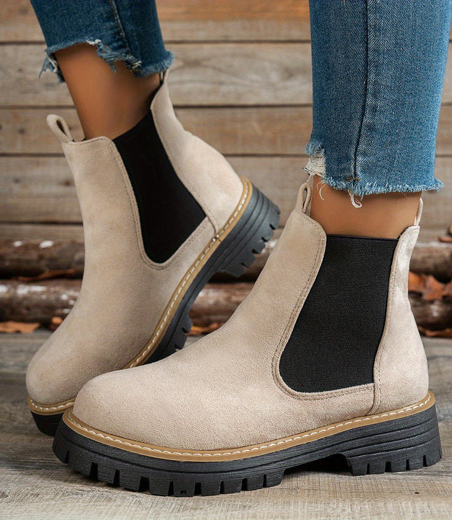 Blythe | Women's Chelsea Platform Ankle Boots - Black - Image 12