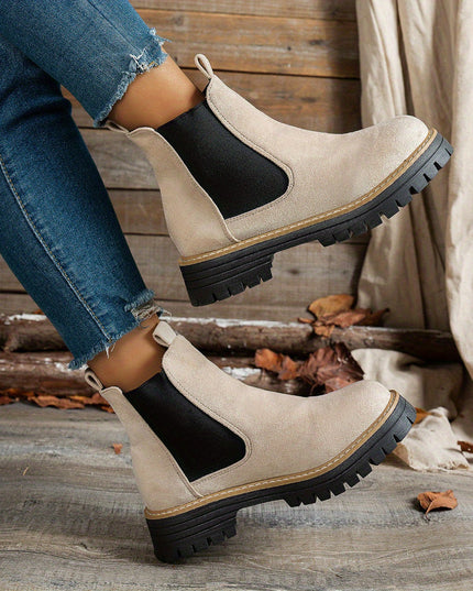 Blythe | Women's Chelsea Platform Ankle Boots - Black - Image 13