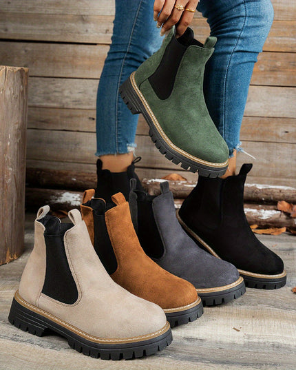 Blythe | Women's Chelsea Platform Ankle Boots - Black - Image 2