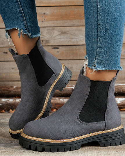 Blythe | Women's Chelsea Platform Ankle Boots - Black - Image 3