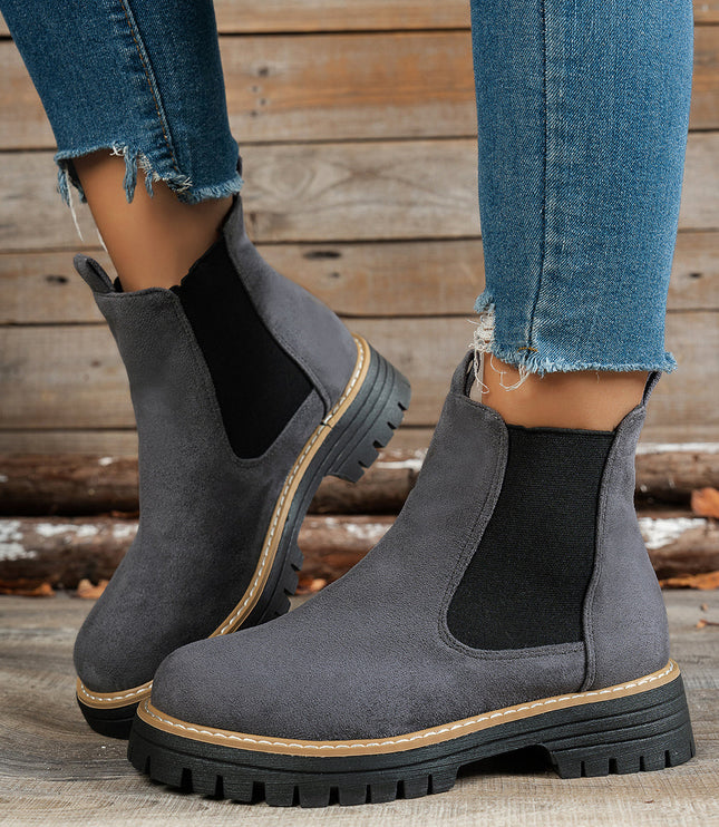 Blythe | Women's Chelsea Platform Ankle Boots - Black - Image 3