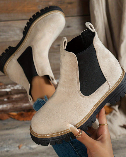 Blythe | Women's Chelsea Platform Ankle Boots - Black - Image 5