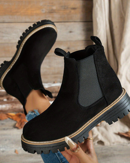 Blythe | Women's Chelsea Platform Ankle Boots - Black - Image 6