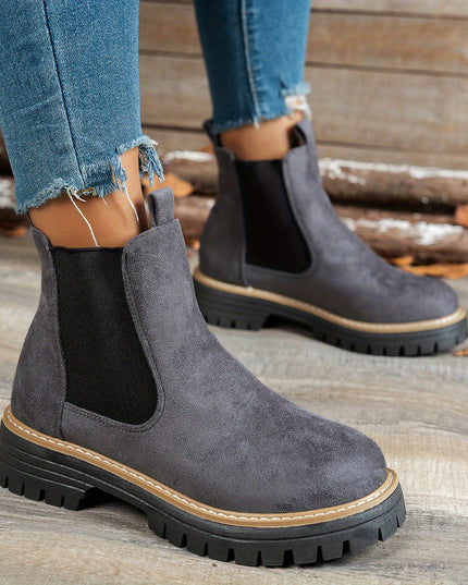Blythe | Women's Chelsea Platform Ankle Boots - Black - Image 8