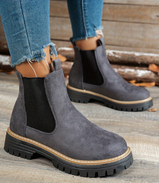 Blythe | Women's Chelsea Platform Ankle Boots - Black - Image 8