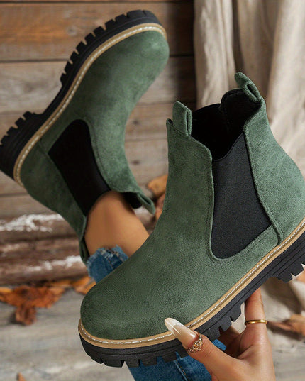 Blythe | Women's Chelsea Platform Ankle Boots - Black - Image 9