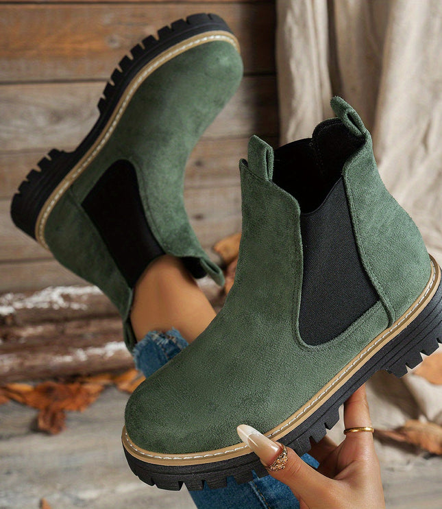 Blythe | Women's Chelsea Platform Ankle Boots - Black - Image 9