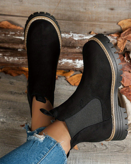 Blythe | Women's Chelsea Platform Ankle Boots - Black - Image 1