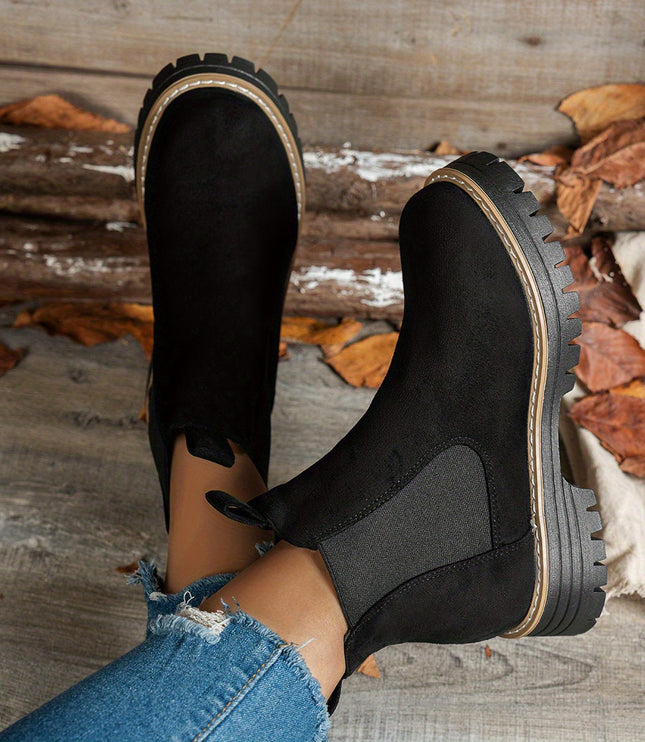 Blythe | Women's Chelsea Platform Ankle Boots - Black - Image 1