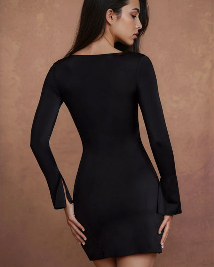 Vestido mini ajustado de cóctel con fruncidos asimétricos para mujer