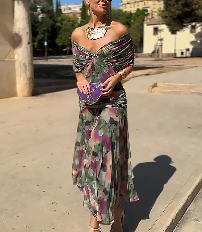 Women's Cocktail Off Shoulder Draped Maxi Dress - product image 3