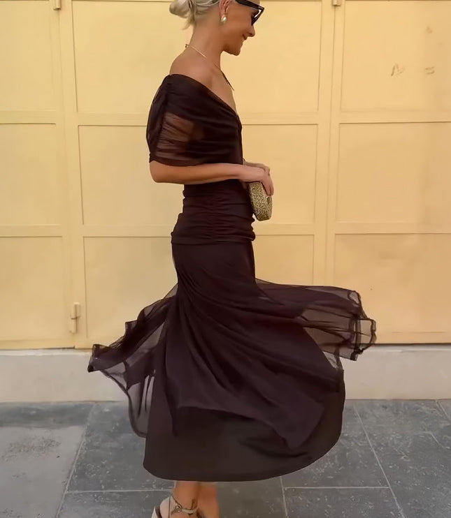 Women's Cocktail Off Shoulder Draped Maxi Dress - product image 5