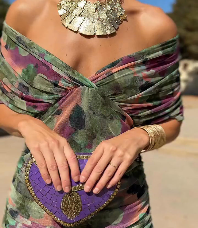 Women's Cocktail Off Shoulder Draped Maxi Dress - product image 8