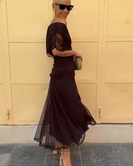 Women's Cocktail Off Shoulder Draped Maxi Dress - product image 9