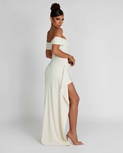 Vestido maxi bodycon cóctel para mujer con fruncido y diseño esculpido