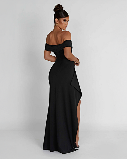 Vestido maxi bodycon cóctel para mujer con fruncido y diseño esculpido