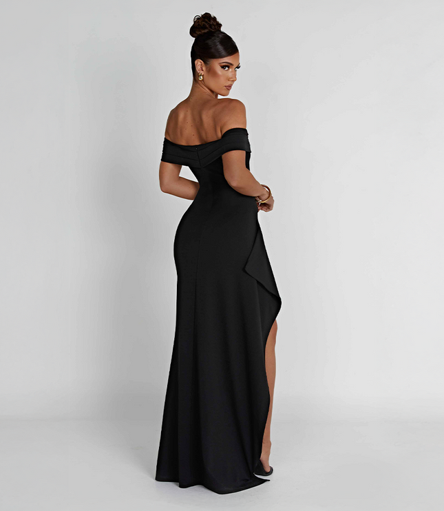 Vestido maxi bodycon cóctel para mujer con fruncido y diseño esculpido