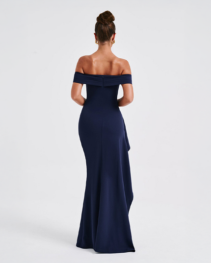 Vestido maxi bodycon cóctel para mujer con fruncido y diseño esculpido
