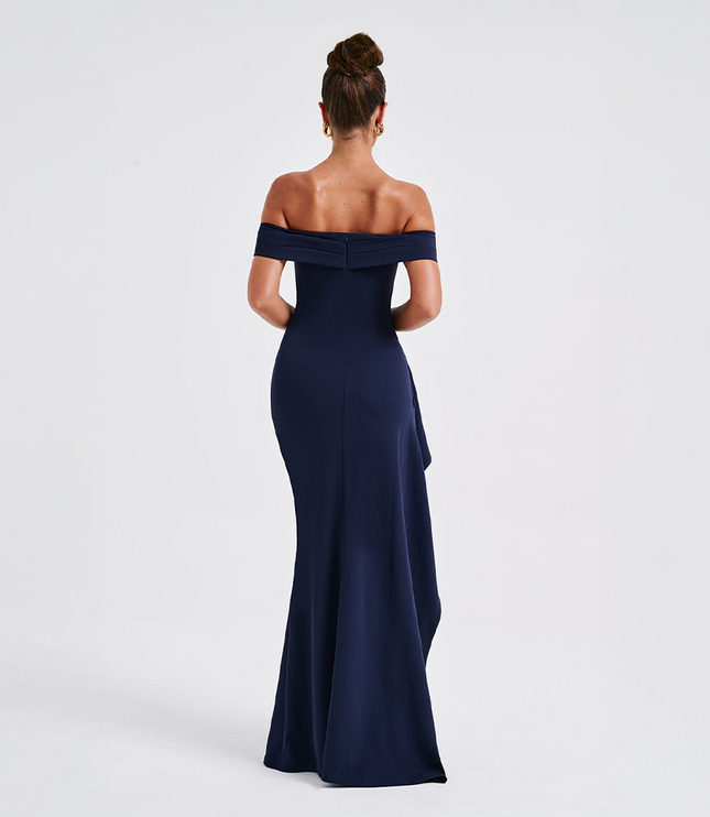 Vestido maxi bodycon cóctel para mujer con fruncido y diseño esculpido