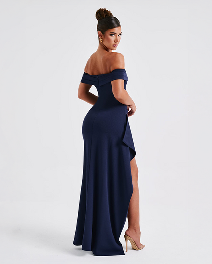 Vestido maxi bodycon cóctel para mujer con fruncido y diseño esculpido