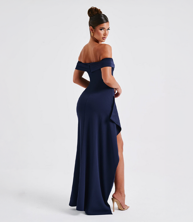 Vestido maxi bodycon cóctel para mujer con fruncido y diseño esculpido
