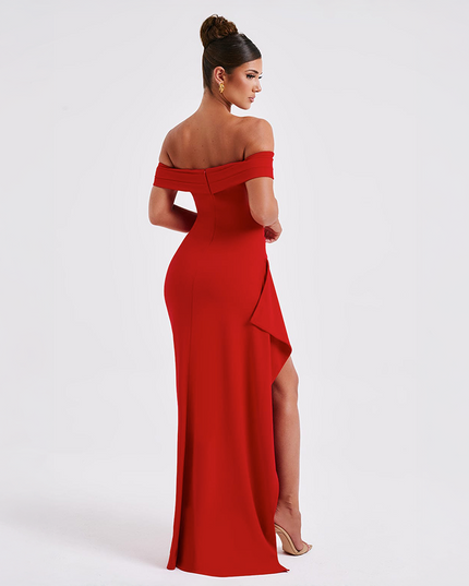 Vestido maxi bodycon cóctel para mujer con fruncido y diseño esculpido