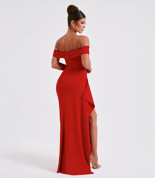 Vestido maxi bodycon cóctel para mujer con fruncido y diseño esculpido