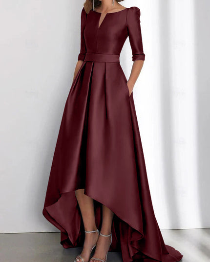 Women's Wedding Guest Asymmetrical Satin Maxi Dress - product image 10