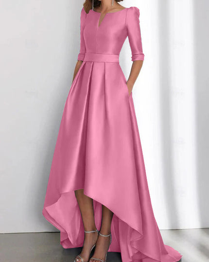 Women's Wedding Guest Asymmetrical Satin Maxi Dress - product image 11