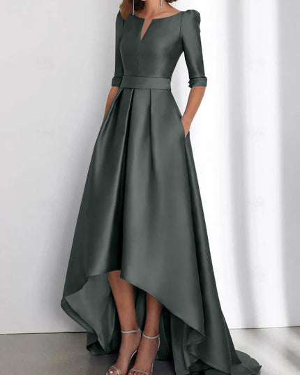 Women's Wedding Guest Asymmetrical Satin Maxi Dress - product image 14