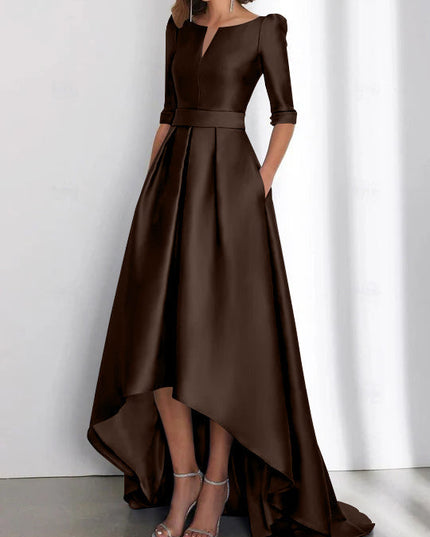 Women's Wedding Guest Asymmetrical Satin Maxi Dress - product image 15