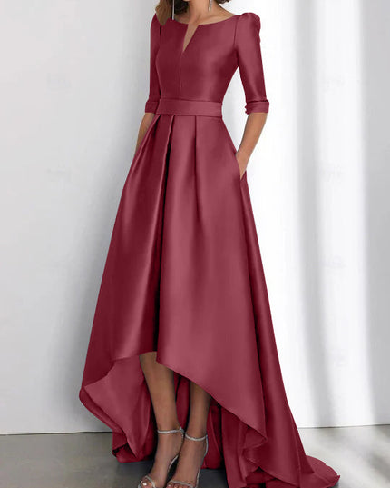 Women's Wedding Guest Asymmetrical Satin Maxi Dress - product image 16