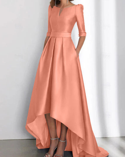 Women's Wedding Guest Asymmetrical Satin Maxi Dress - product image 17