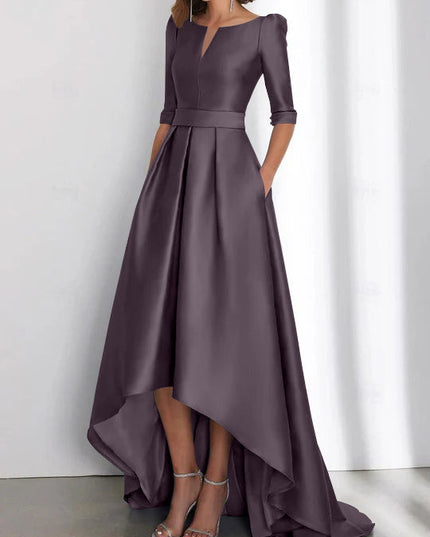 Women's Wedding Guest Asymmetrical Satin Maxi Dress - product image 22