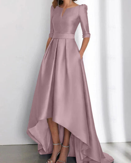 Women's Wedding Guest Asymmetrical Satin Maxi Dress - product image 24