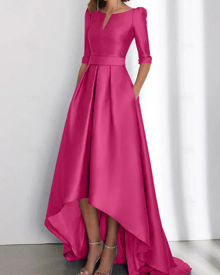 Women's Wedding Guest Asymmetrical Satin Maxi Dress - product image 26
