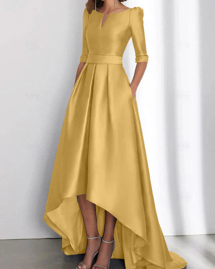 Women's Wedding Guest Asymmetrical Satin Maxi Dress - product image 27
