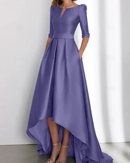 Women's Wedding Guest Asymmetrical Satin Maxi Dress - product image 33