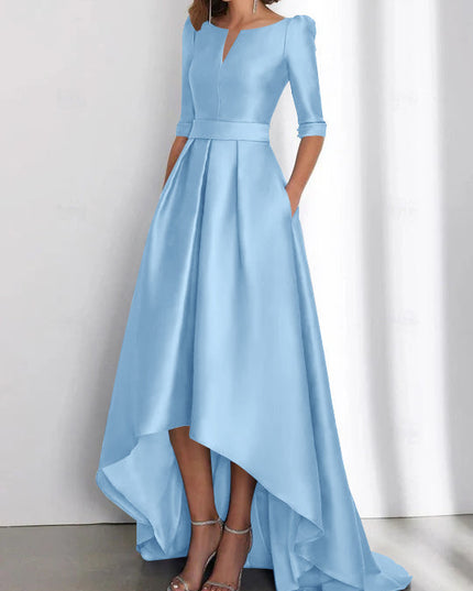 Women's Wedding Guest Asymmetrical Satin Maxi Dress - product image 34