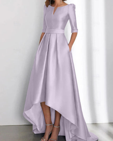 Women's Wedding Guest Asymmetrical Satin Maxi Dress - product image 35