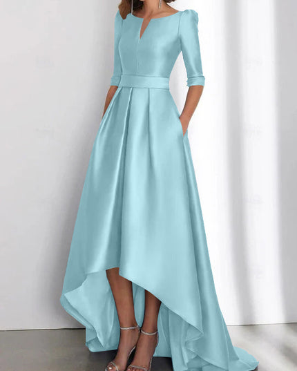 Women's Wedding Guest Asymmetrical Satin Maxi Dress - product image 36