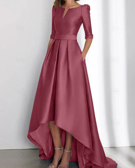 Women's Wedding Guest Asymmetrical Satin Maxi Dress - product image 37