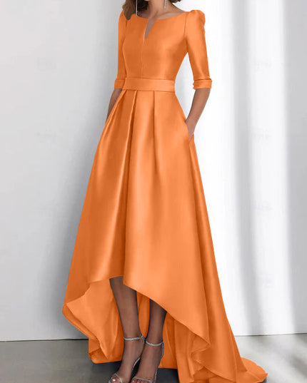 Women's Wedding Guest Asymmetrical Satin Maxi Dress - product image 40