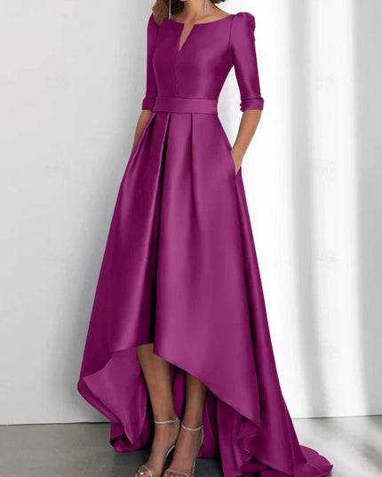 Women's Wedding Guest Asymmetrical Satin Maxi Dress - product image 41